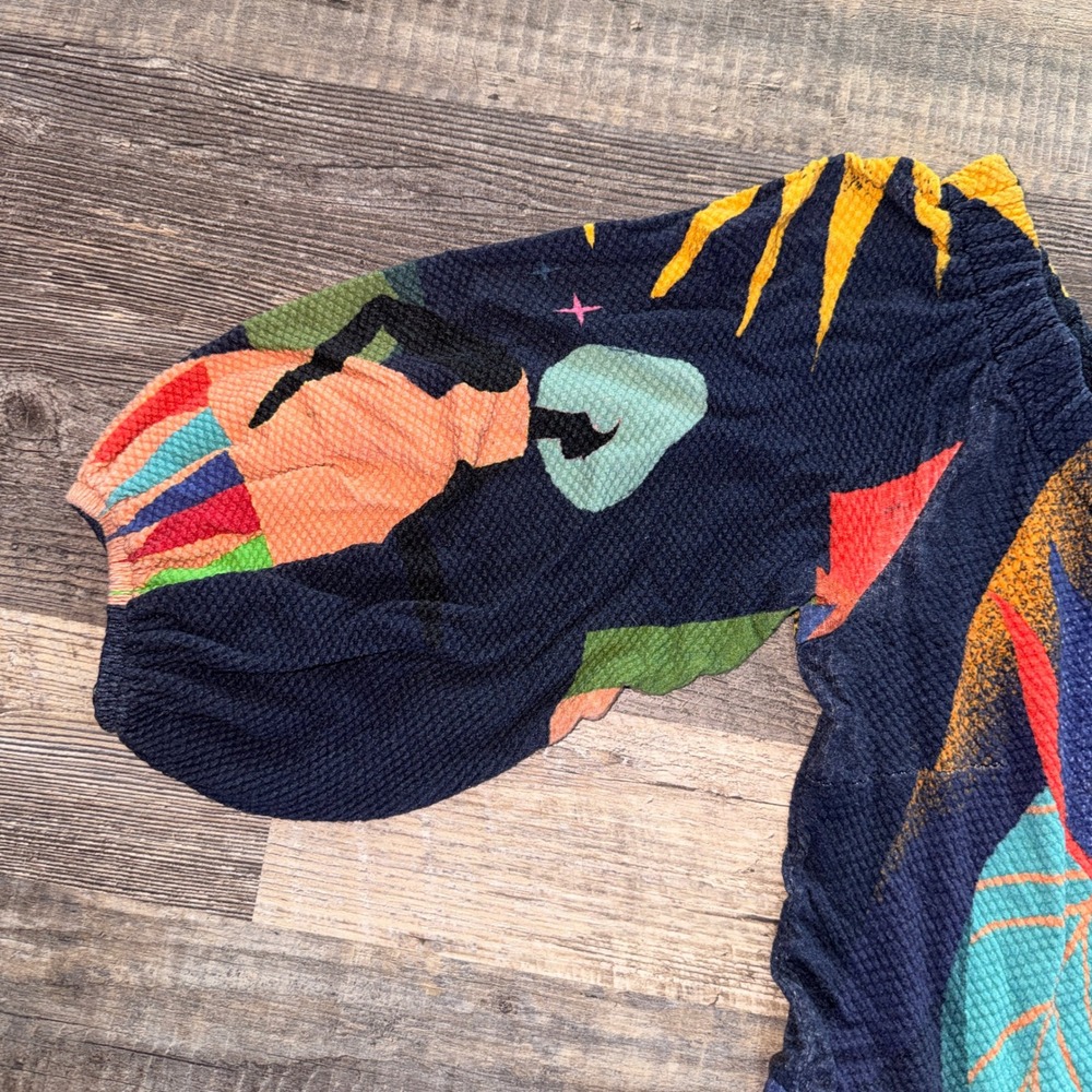 Farm Rio for Anthropologie Navy Celestial Tropical Wide Leg Jumpsuit Small P - Picture 3 of 11
